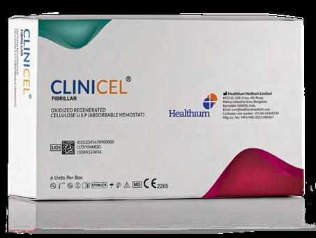 Clinicel Healthium Фібрилярна окислена регенерована целюлоза (гемостатичний засіб що розсмоктується ) (5.1 см x 10 см)